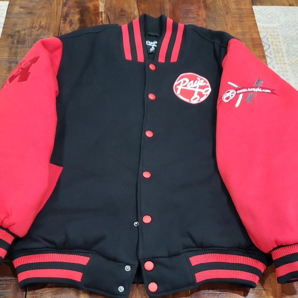 Ray'z Black and Red Varsity Barber Jacket